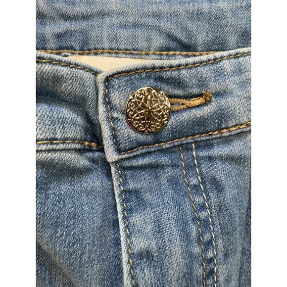 Christopher & Banks Womens Denim Shorts Size 8 Blue Jeans Emblemished - Picture 6 of 12